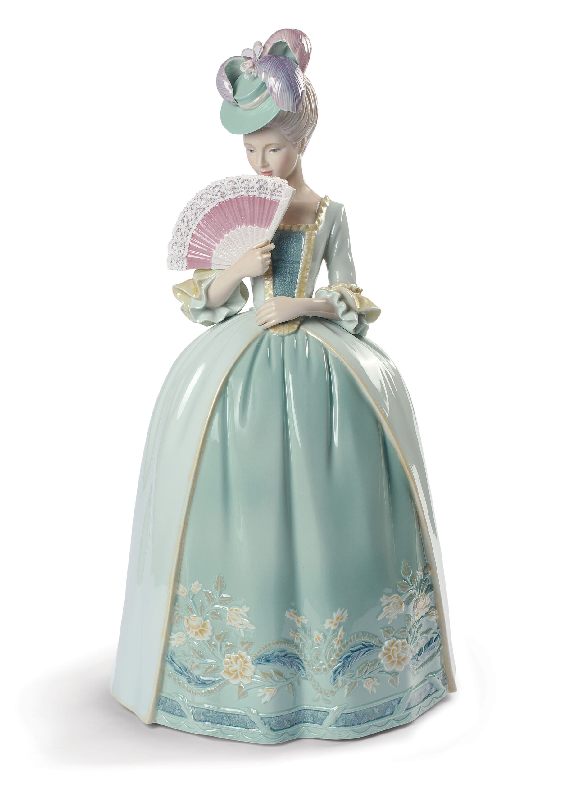 Porcelain Kisses Woman Figurine. Blue 3 Porcelain Kisses Woman Figurine. Blue 3