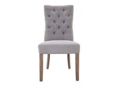 Dining chair in warm grey linen mix