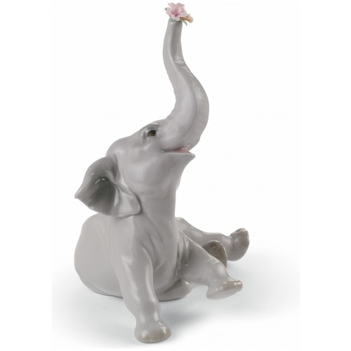 Baby Elephant with Pink Flower Figurine 5