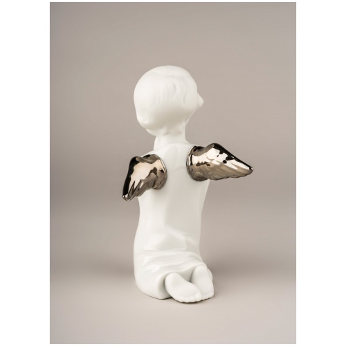 Angel Praying Angel Figurine. Silver Lustre 7