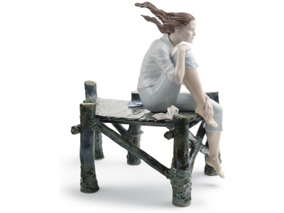 Sunset at The Pier Woman Figurine 3