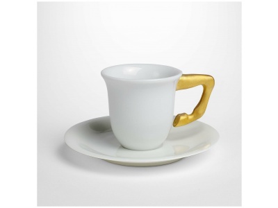 EQUUS COF.CUPS+SAUCERS GILDED(SET FOR 2)
