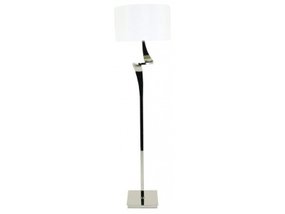 Enzo Nickel Floor Lamp with Light Cream Shade