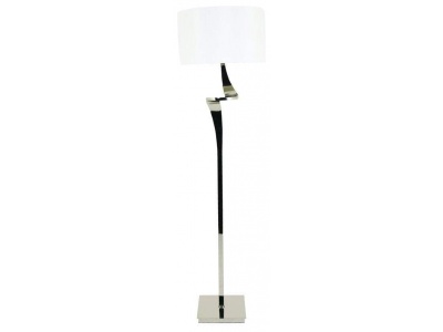 Enzo Nickel Floor Lamp with Light Cream Shade
