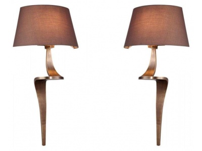 Enzo Pair of Bronzed Wall Lamps