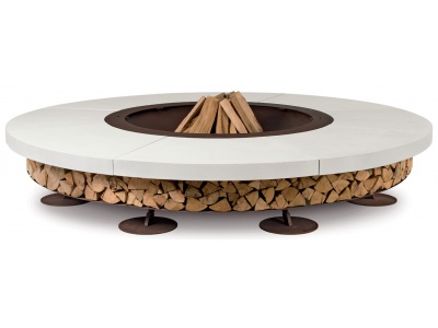 Ercole White Firepit and Grill