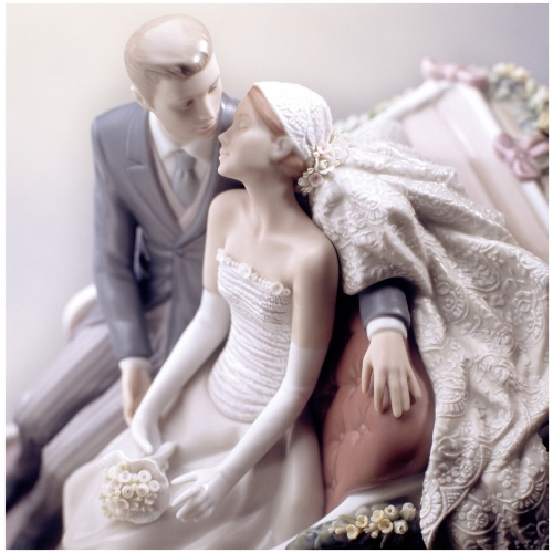 Bridal Carriage Couple Sculpture. Limited Edition 6