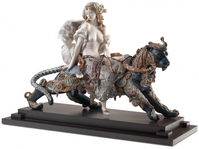 Bacchante on A Panther Woman Sculpture. Limited Edition