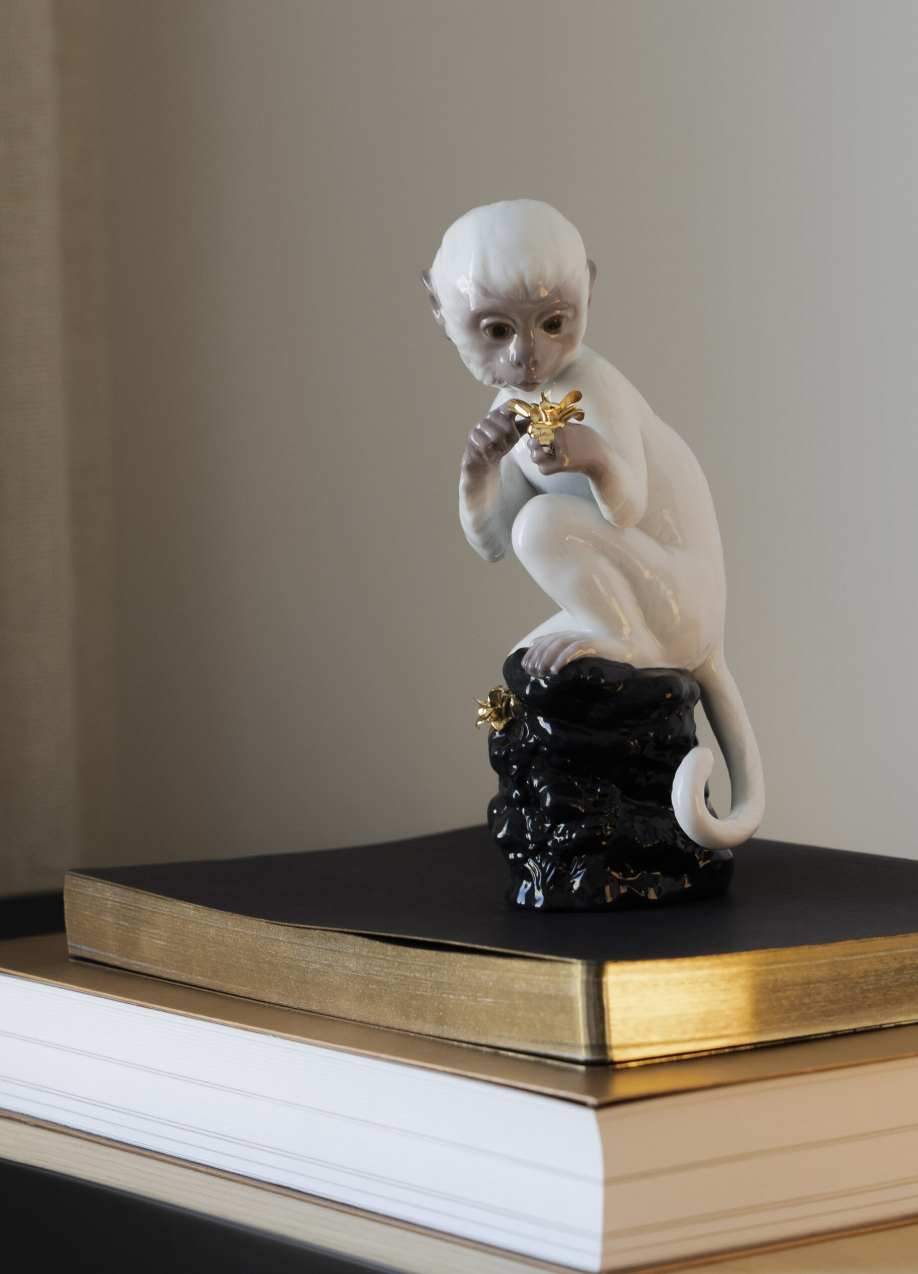 Curiosity Monkey on Turquoise Rock Figurine 6 Curiosity Monkey on Turquoise Rock Figurine 6