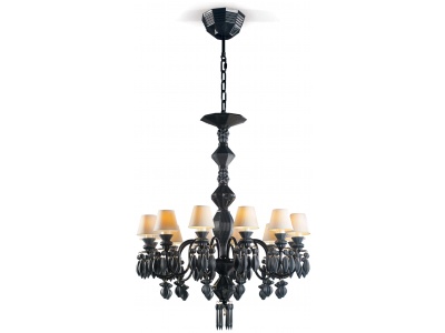 Belle de Nuit 12 Lights Chandelier. Absolute Black (CE/UK)