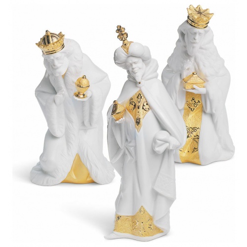 Lladro Kings Set. Golden Luster - Chelsea Design
