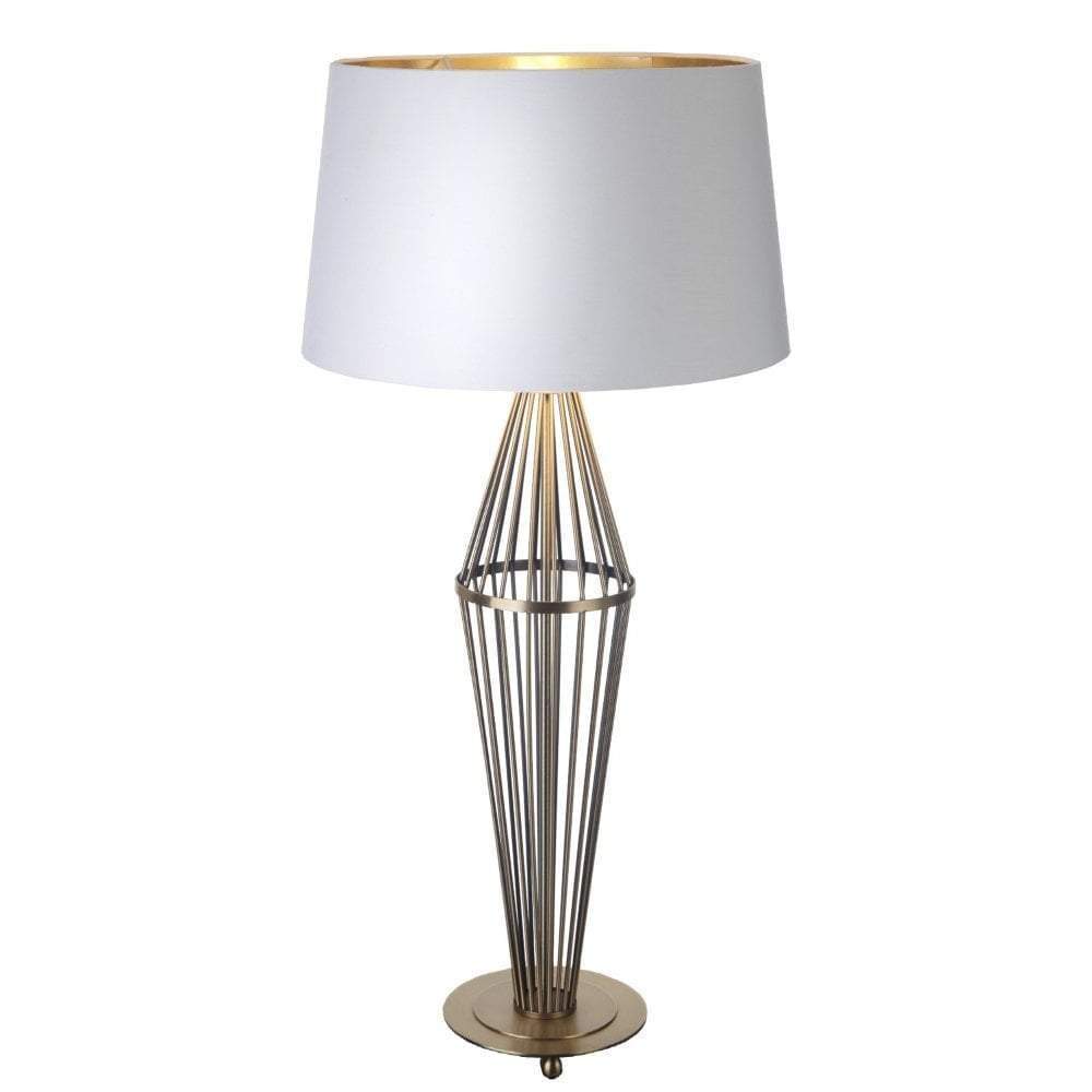 Macy Antique Brass Finish Wire Table Lamp (Base Only) 3 Macy Antique Brass Finish Wire Table Lamp (Base Only) 3