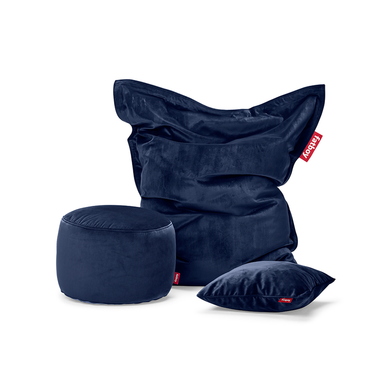 Original Slim Velvet Beanbag Dark Blue 8 Original Slim Velvet Beanbag Dark Blue 8
