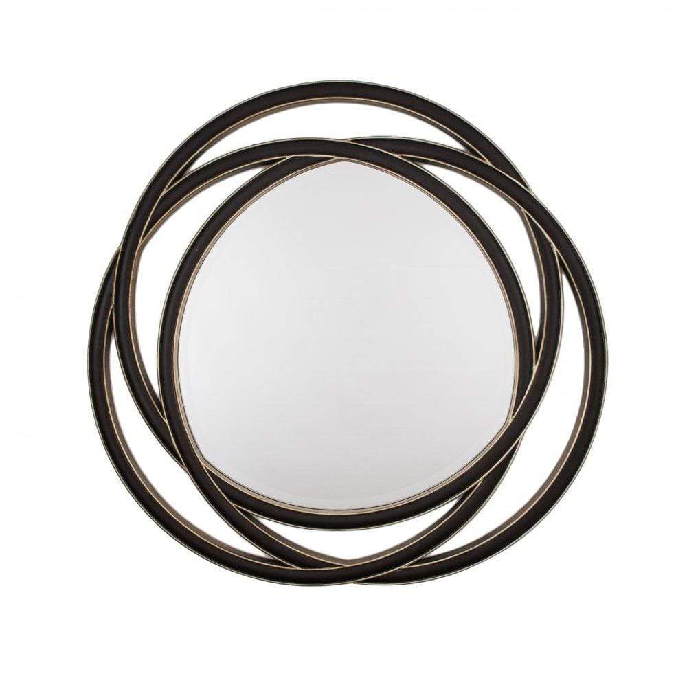 Round Swirl Walnut Finish Mirror 3 Round Swirl Walnut Finish Mirror 3